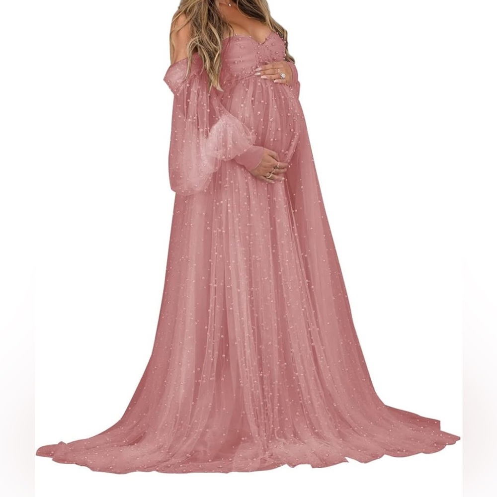 FINAL PRICE - Size 2XL dusty rose maternity gown🌵
